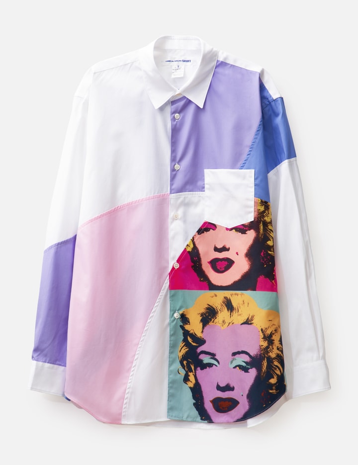 Cdg Shirt Marilyn Monroe Color Block Collage Shirt In White