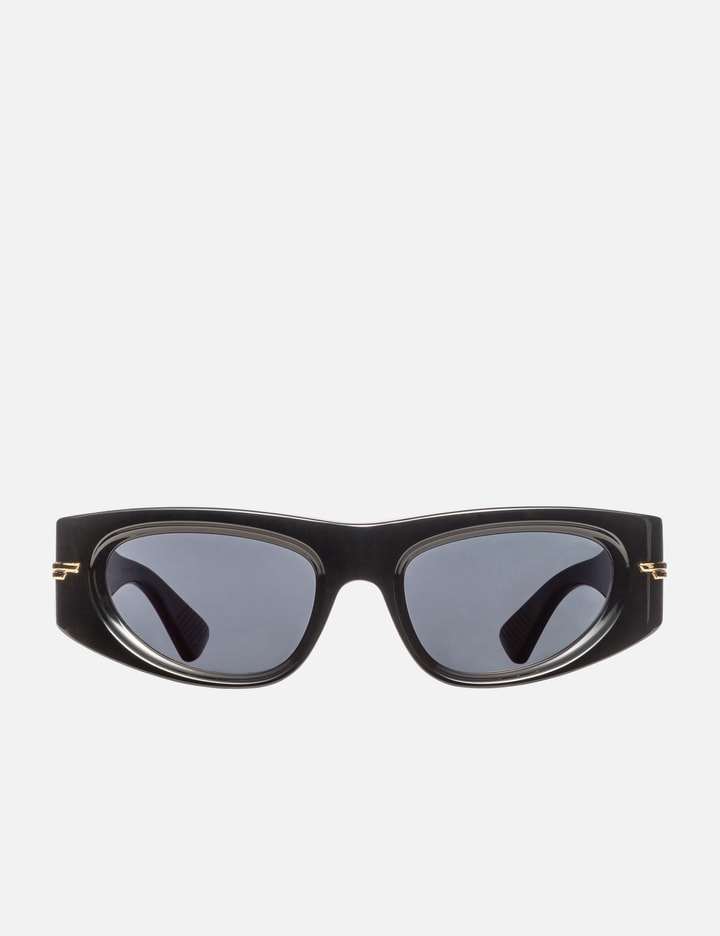 Bottega Veneta Classic Acetate Oval Sunglasses In Black