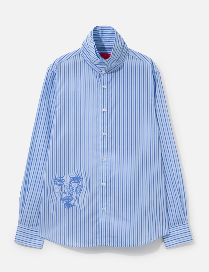 KidSuper Striped Face Button Up Shirt