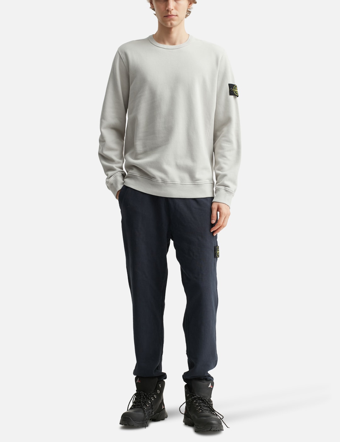 Brushed Organic Cotton Fleece Sweatshirt With Ribbed Inserts view 16