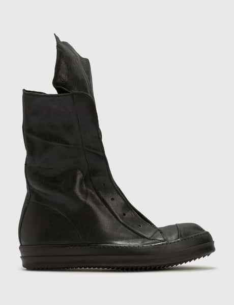 Rick Owens RICK OWENS ZIP UP LEATHER LONG BOOT (NO BOX)