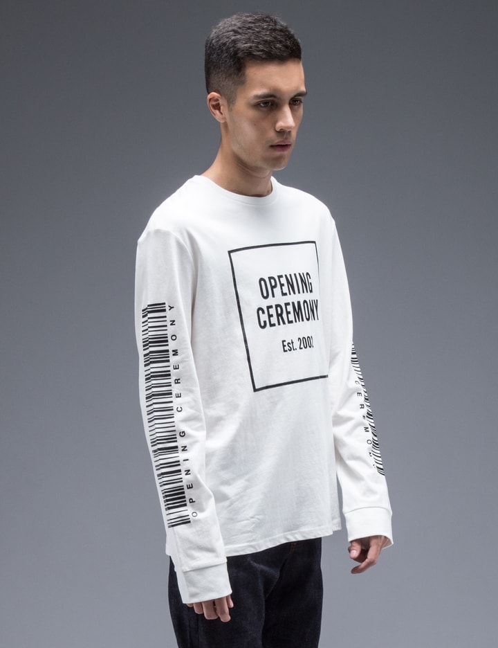 White Oc Barcode L/S T-shirt Placeholder Image