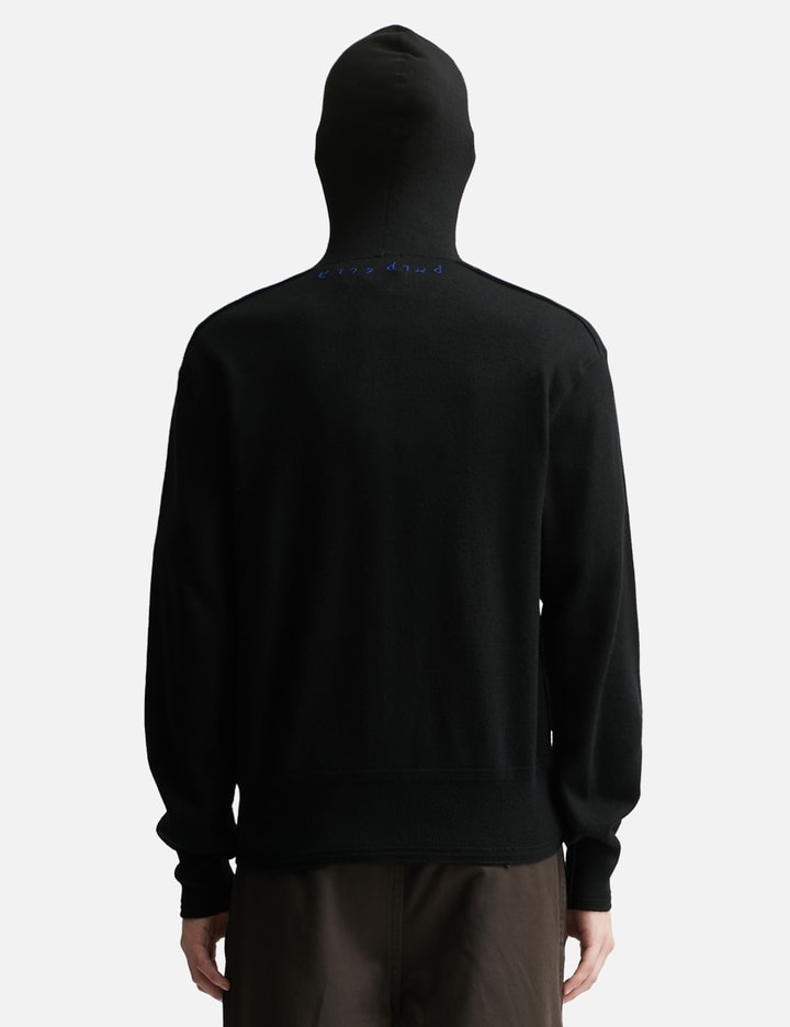 Shop Burberry Wool Half-zip Hoodie In Black