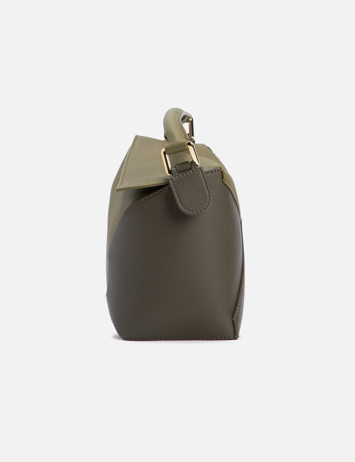 Shop Loewe Small Puzzle Bicolor Bag In Classic Calfskin In Green
