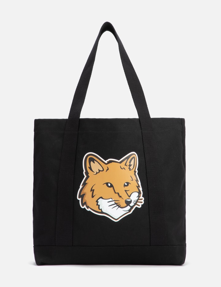 Maison Kitsuné Fox Head Tote Bag In Black