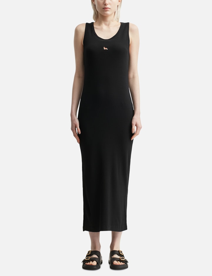 Maison Kitsuné Baby Fox Ribbed Tank Dress In Black