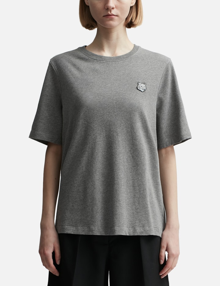 Shop Maison Kitsuné Bold Fox Head Patch Comfort Tee Shirt In Grey