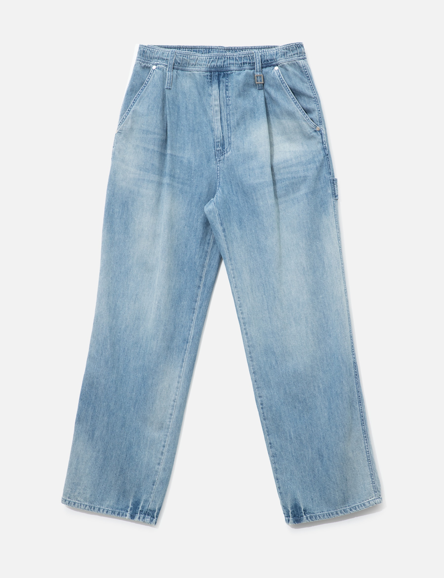 Blue Lightweight Banding Denim Pants view 16