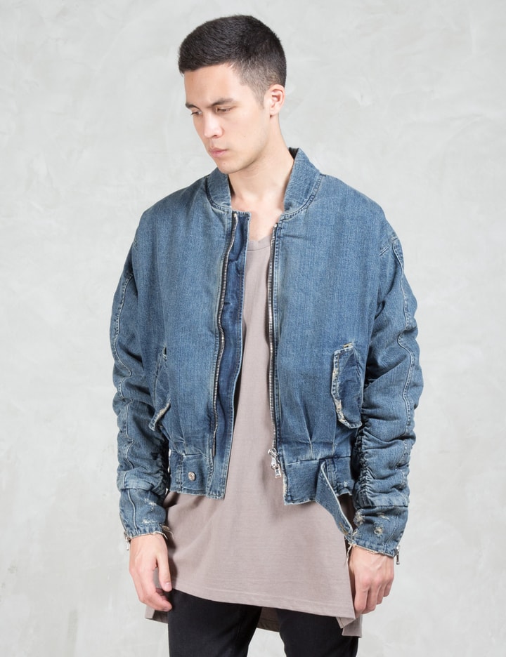 Stone Wash Denim Bomber Jacket Placeholder Image