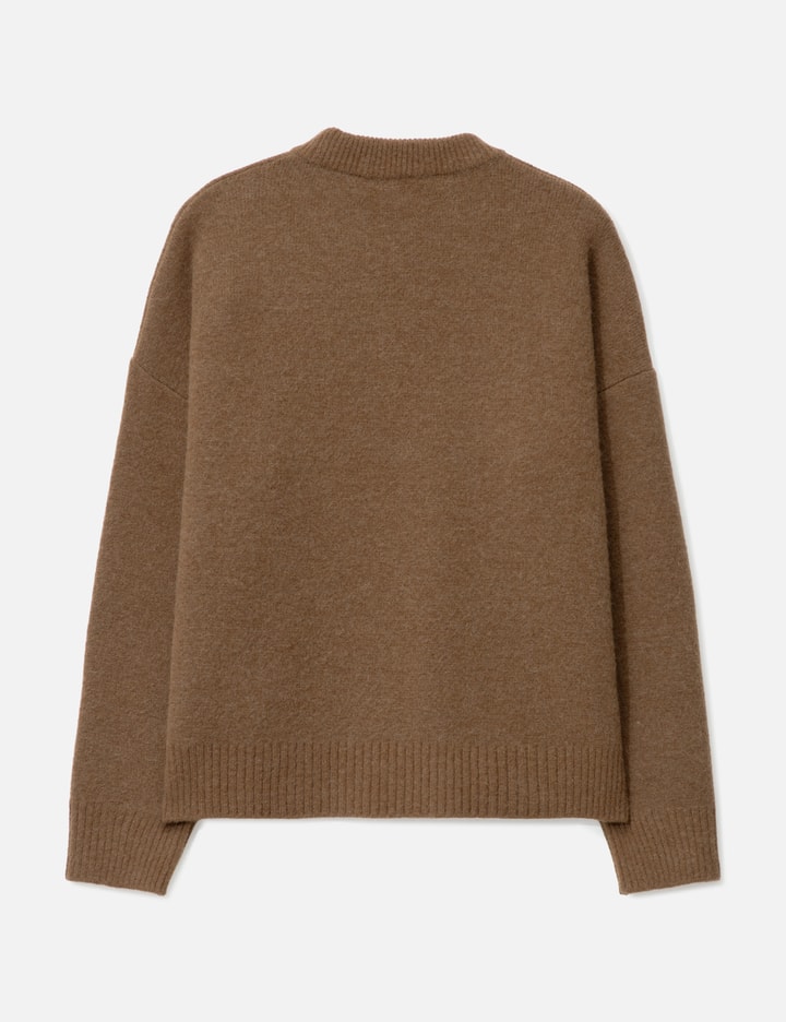 Ami Alexandre Mattiussi Brown Alpaca Ami De Coeur Crewneck Sweater Brown In Brown