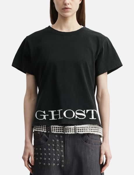 "Caspian" Ghost Fitted T-Shirt In Washed Black view 10