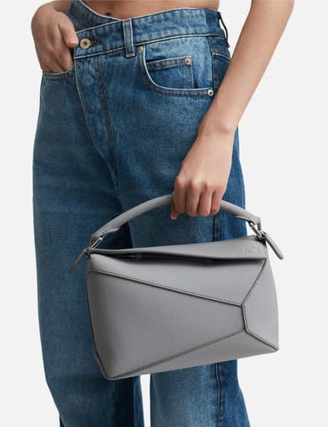 Loewe Puzzle Denim Shoulder Bag in Blue