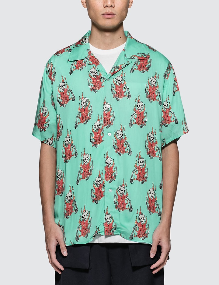 Flaming Skeleton Hawaiian Shirt Placeholder Image