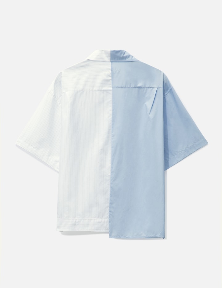 Shop Mm6 Maison Margiela Spliced Numbers Shirt In Blue