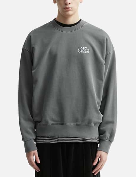 "Allergic To Negativity Grey Washed" Crewneck view 10