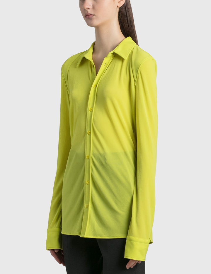 Shop Bottega Veneta Crepe Jersey Shirt In Yellow
