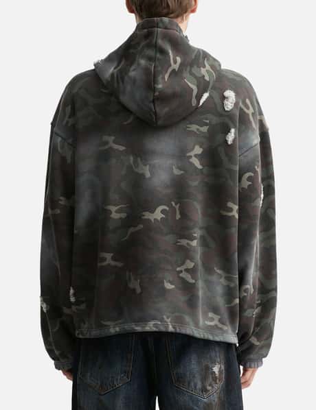 THUG CLUB Sprayed Camouflage Rock Hoodie HBX - Main Image