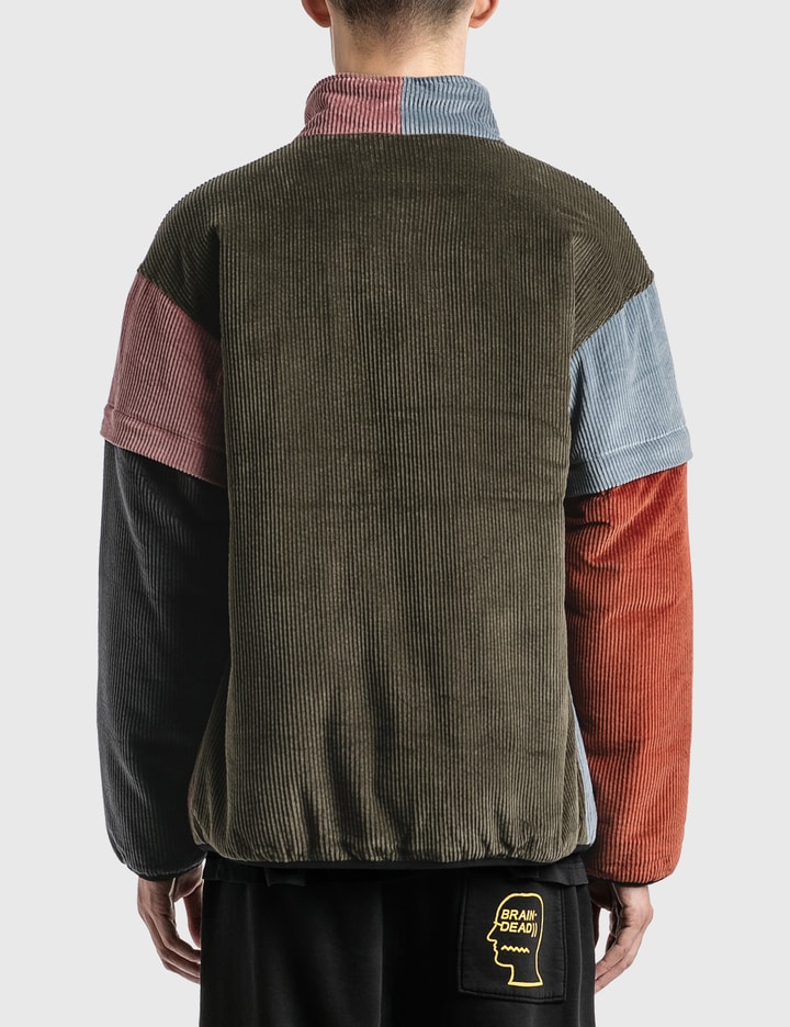 Color Blocked Mirco Corduroy Jacket with Removable Sleeves Placeholder Image
