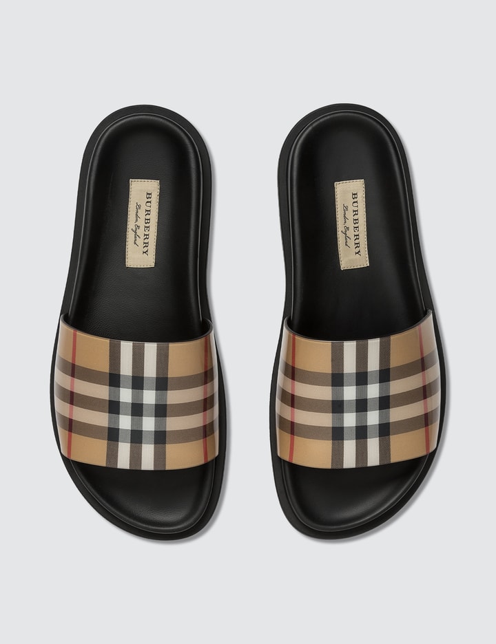 Vintage Check and Leather Slides Placeholder Image