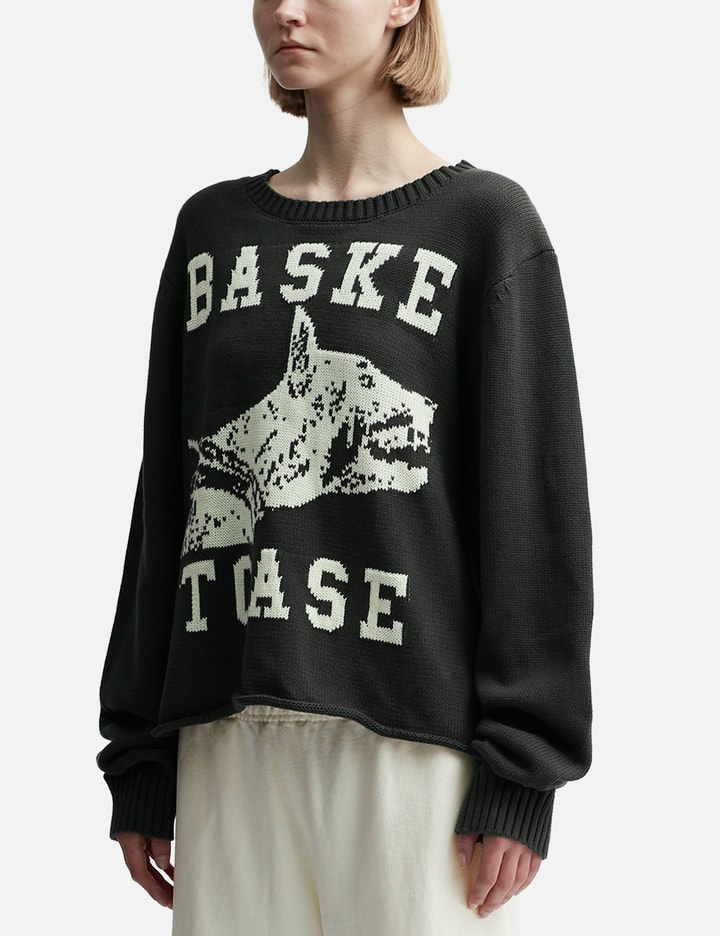 Shop Basketcase Raw College Knit Sweater In Black