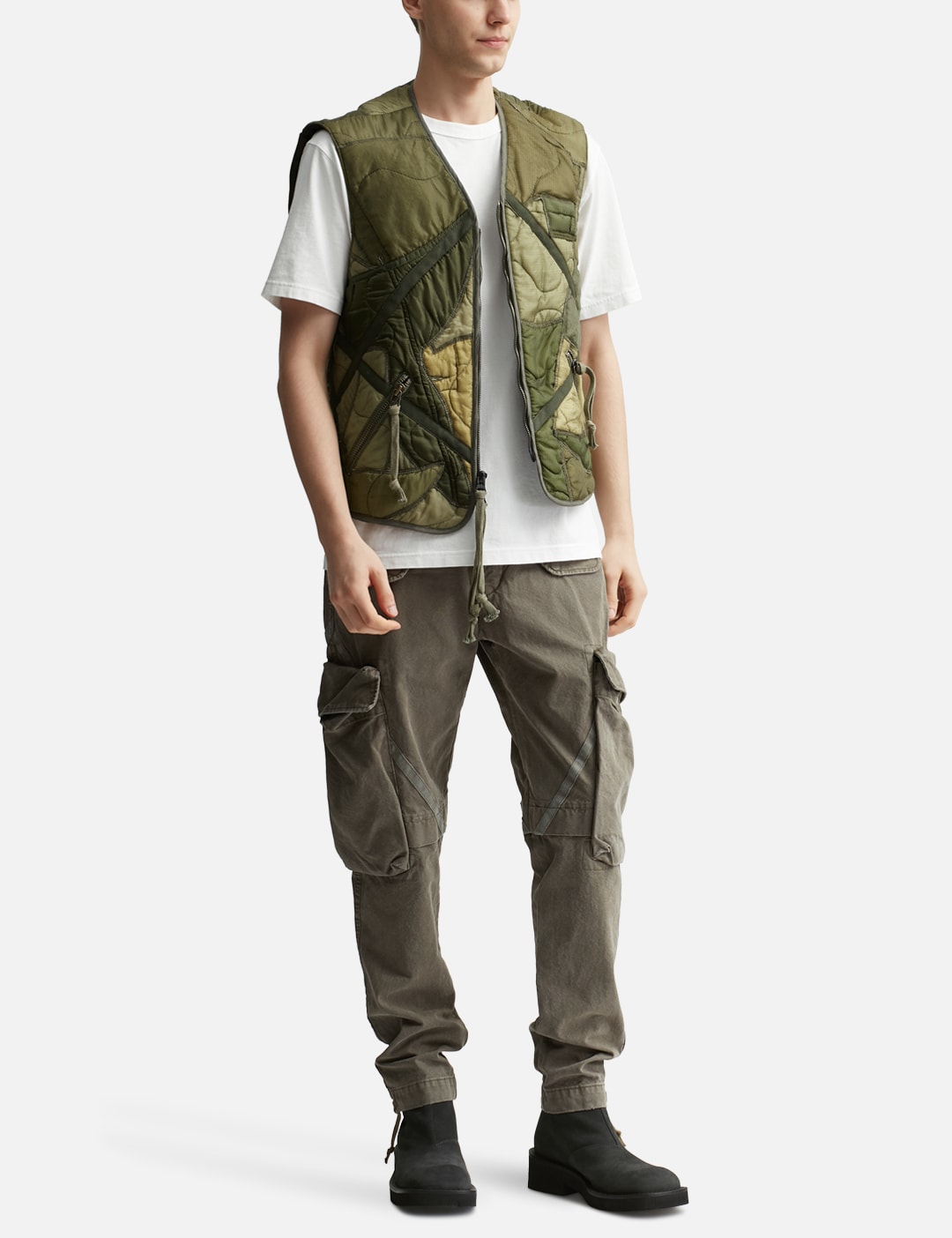 Mixed Puffer Zip Vest view 20
