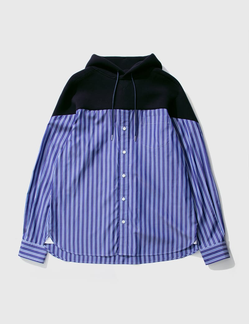 Sacai - Cotton Shirt Hoodie | HBX 