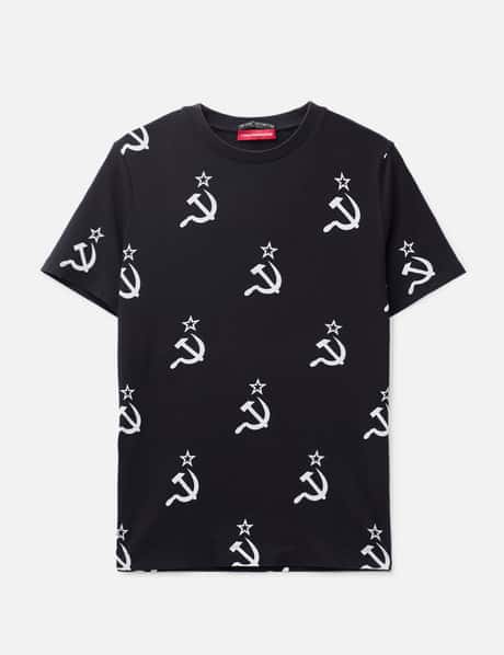 Gosha Rubchinskiy Black Soviet Russia Symbol Print T-Shirt