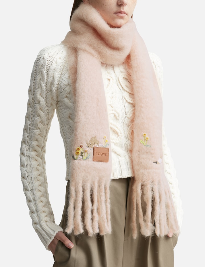 Loewe Bunny Scarf In Beige