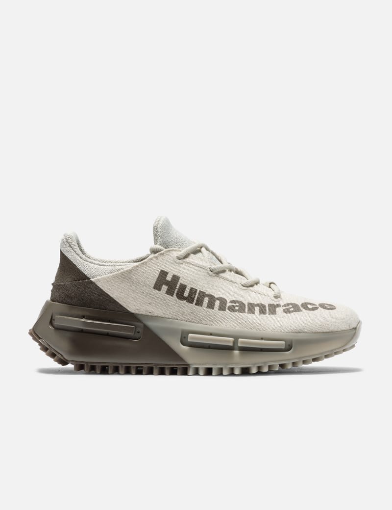 grey human race shoes