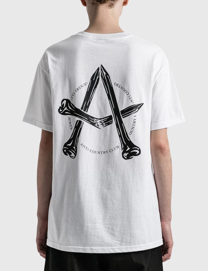 即発送 ANTi COUNTRY CLUB ANARCHY LOGO TEE 白｜メンズ 