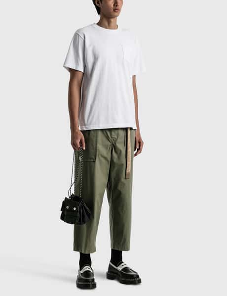 ripstop trousers man khaki in cotton - SACAI - d — 2