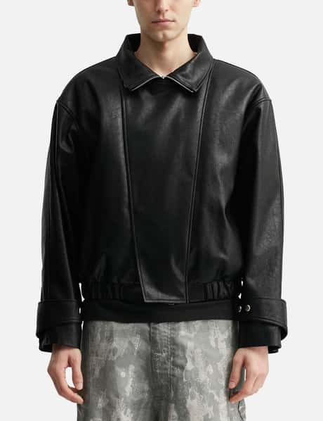 Faux Leather Bomber Jacket view 15