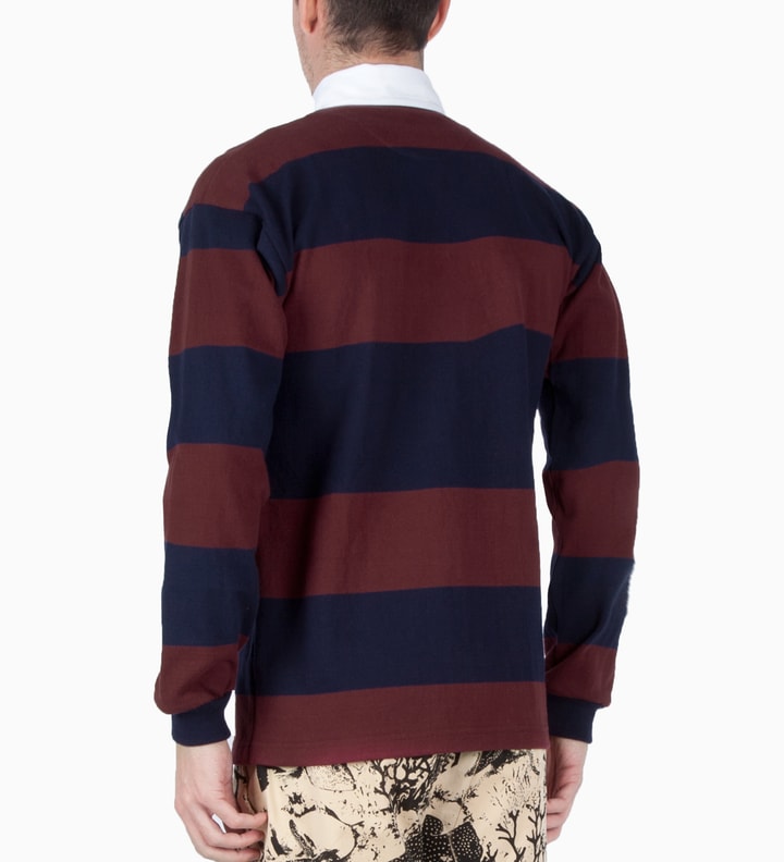 Burgundy/Navy Logo Rugby Shirt Placeholder Image