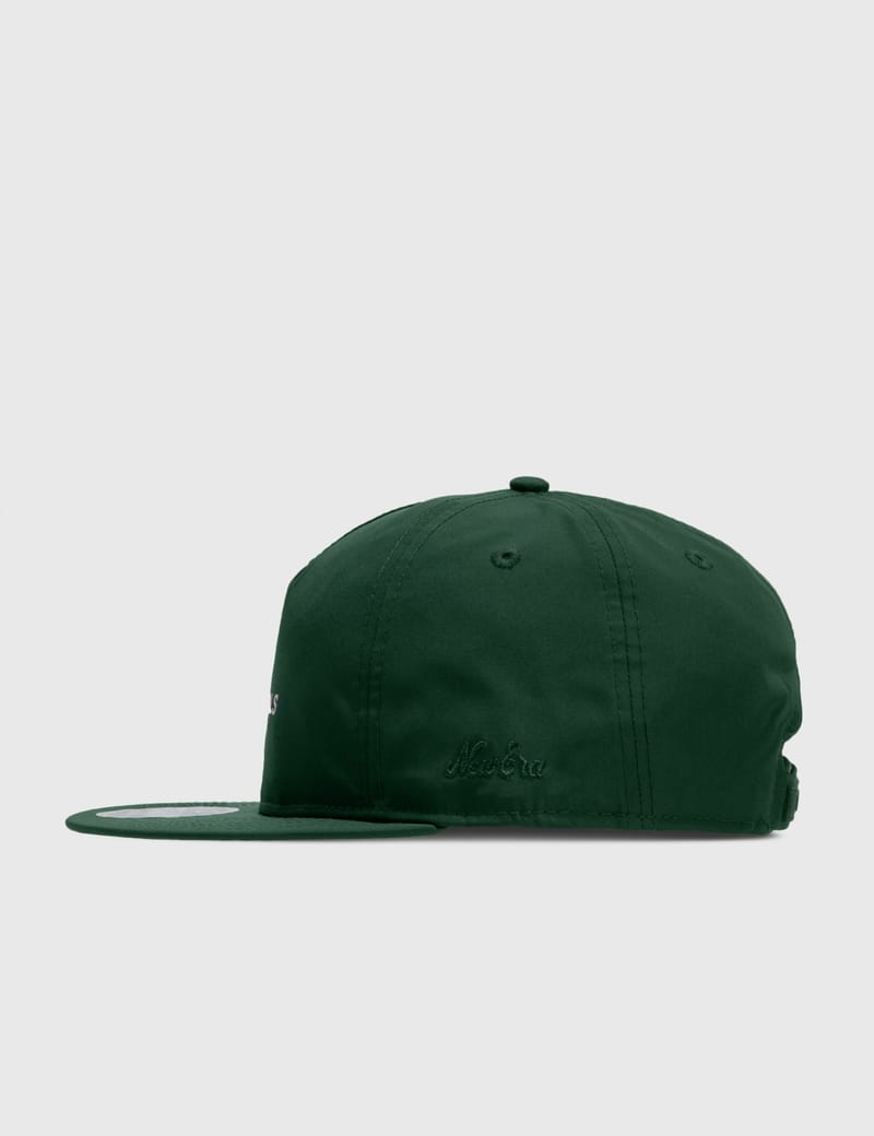 dark green fear of god essentials retro crown 9fifty strapback