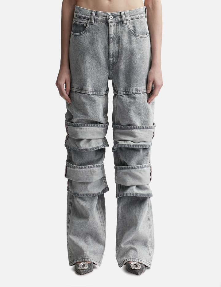 Shop Y/project Multi Cuff Jeans In Grey