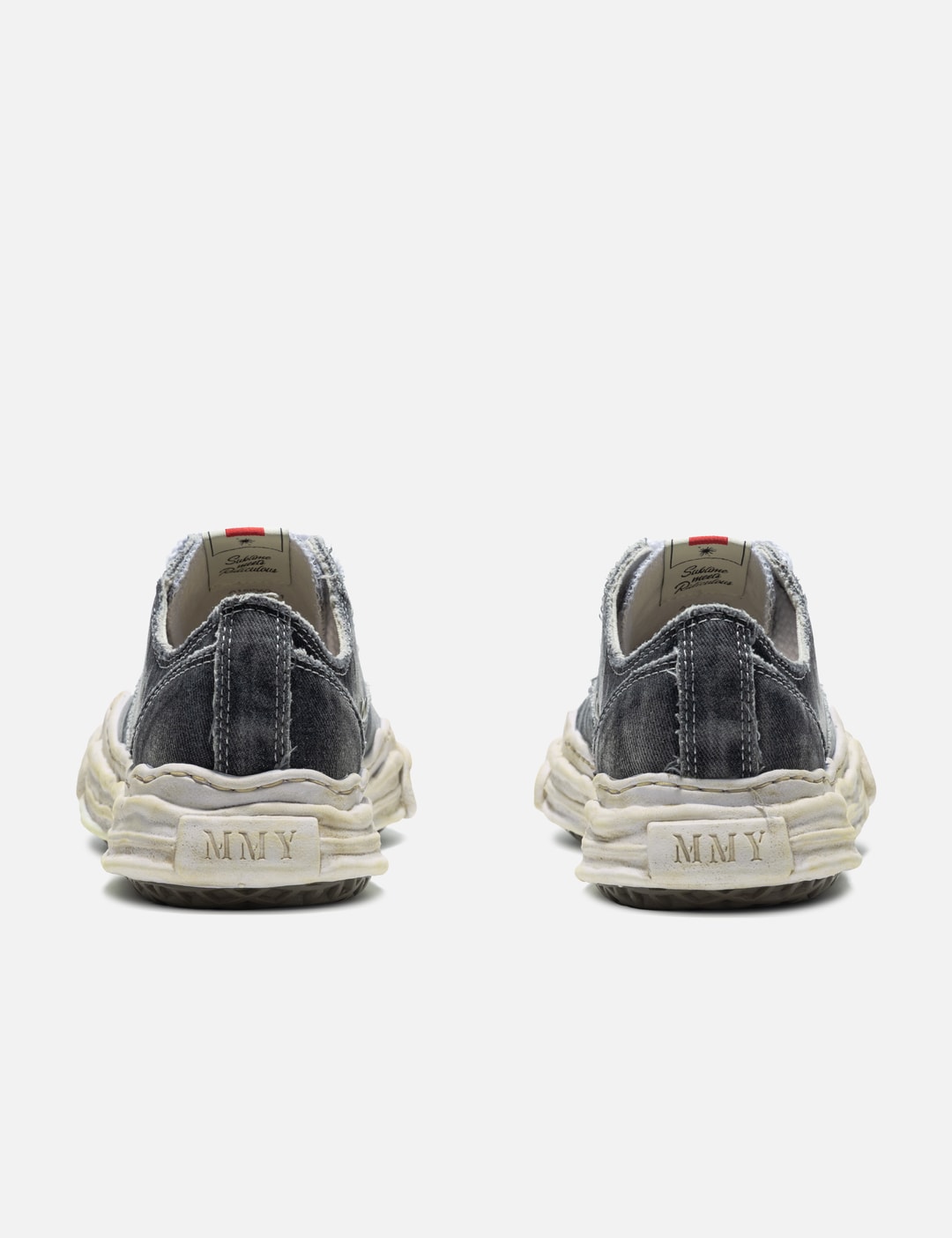 “HANK” OG Sole Bleach-Wash Denim Canvas Low-Top Sneaker view 10