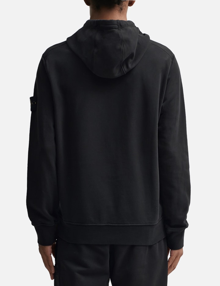 Shop Stone Island Garment-dyed Cotton Hoodie In Black