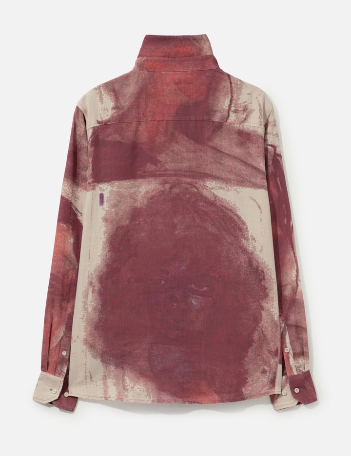 KidSuper Face Sketches Storm Flap Button Up Shirt