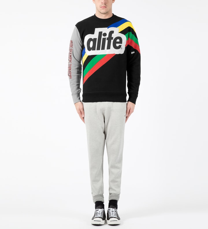 ALIFE Black Champion Crewneck Sweater