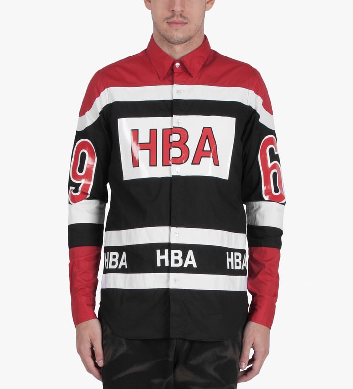 Red/Black Hockey Button Down Shirt Placeholder Image