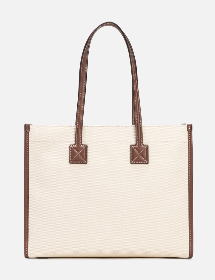 Burberry Canvas & Leather Medium Freya Tote - Natural