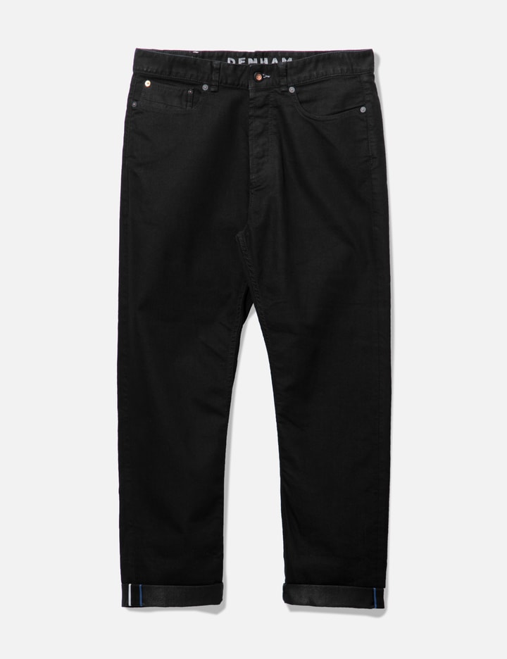 Denham Low Crotch Crop Denim Jeans In Black