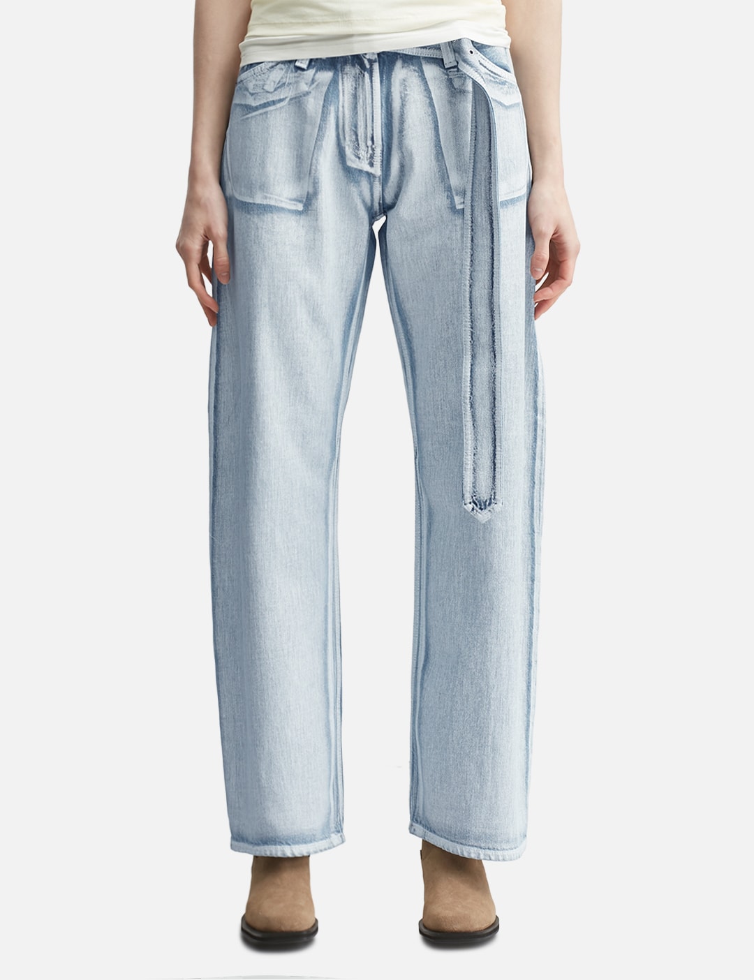 Denim Trousers With Belt view 11