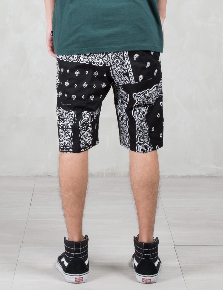 Black Bandana Patchwork Shorts Placeholder Image