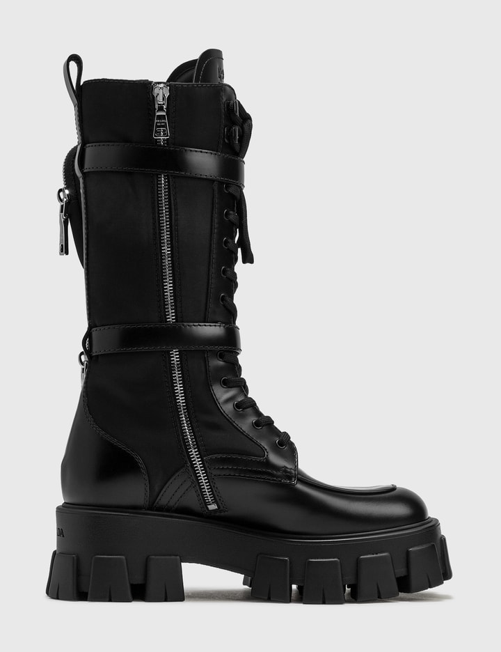 Brushed Rois Leather And Nylon Monolith Boots Placeholder Image