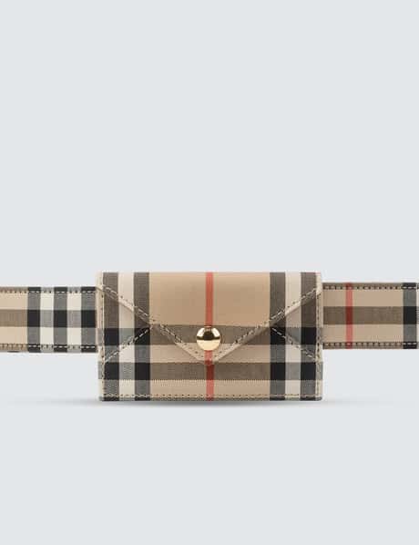Burberry Envelope Leather Check Belt Bag HBX1