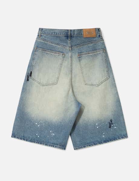 Dirty Mid Blue Baggy Shorts view 8