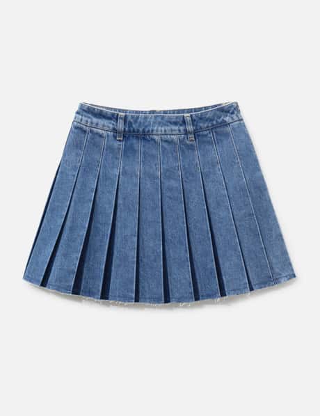 메종 키츠네 Denim Pleated Mini Skirt