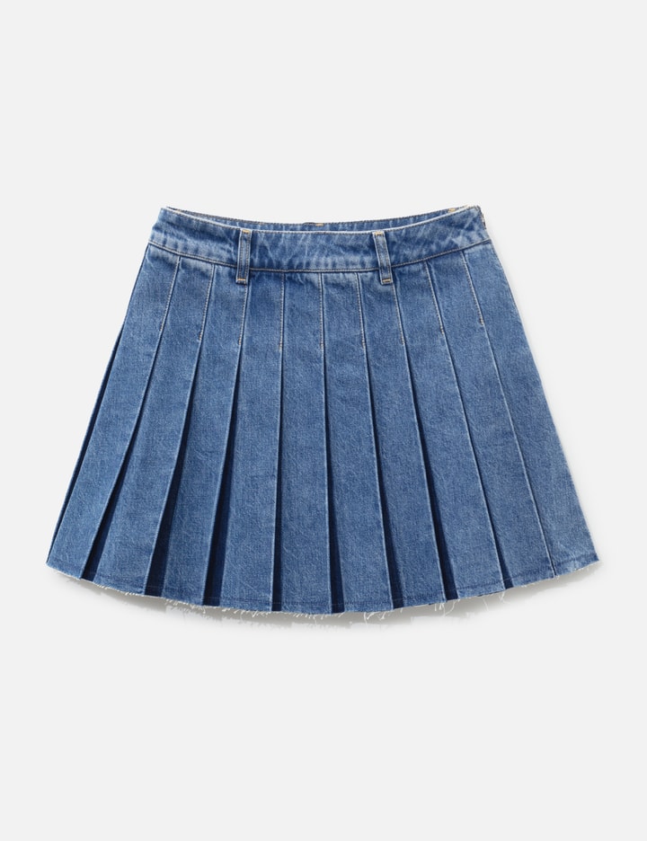 메종 키츠네 Denim Pleated Mini Skirt