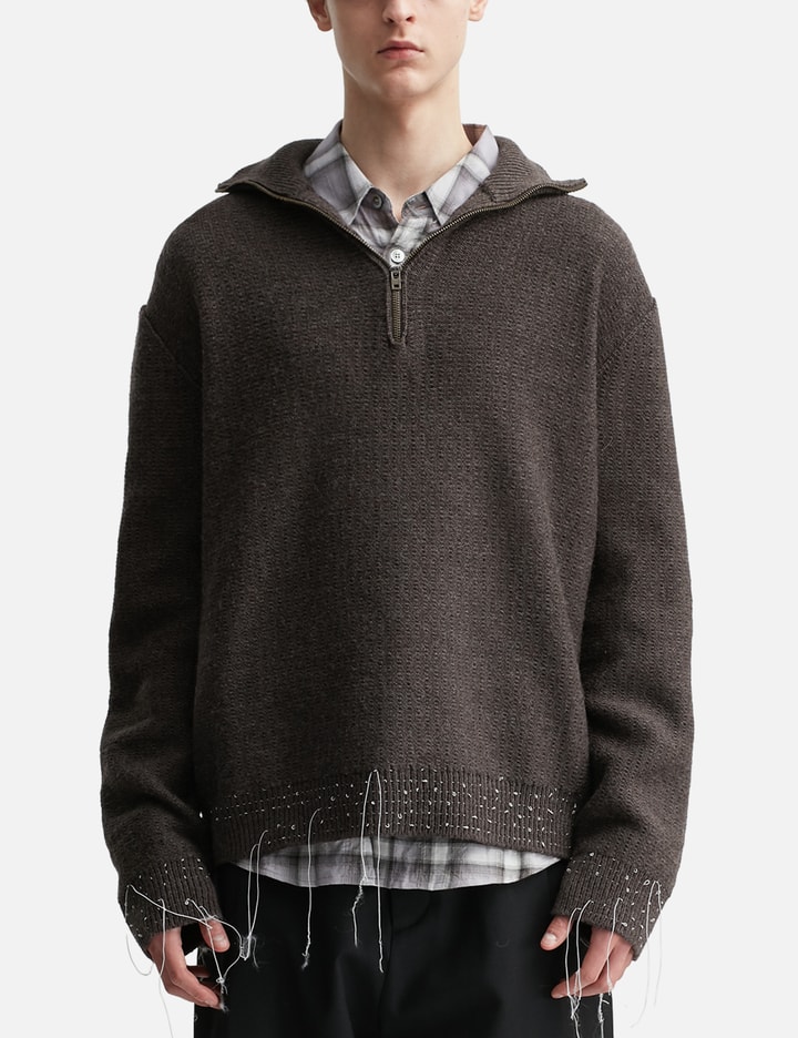 Maison Margiela Wool Quarter-Zip Sweater